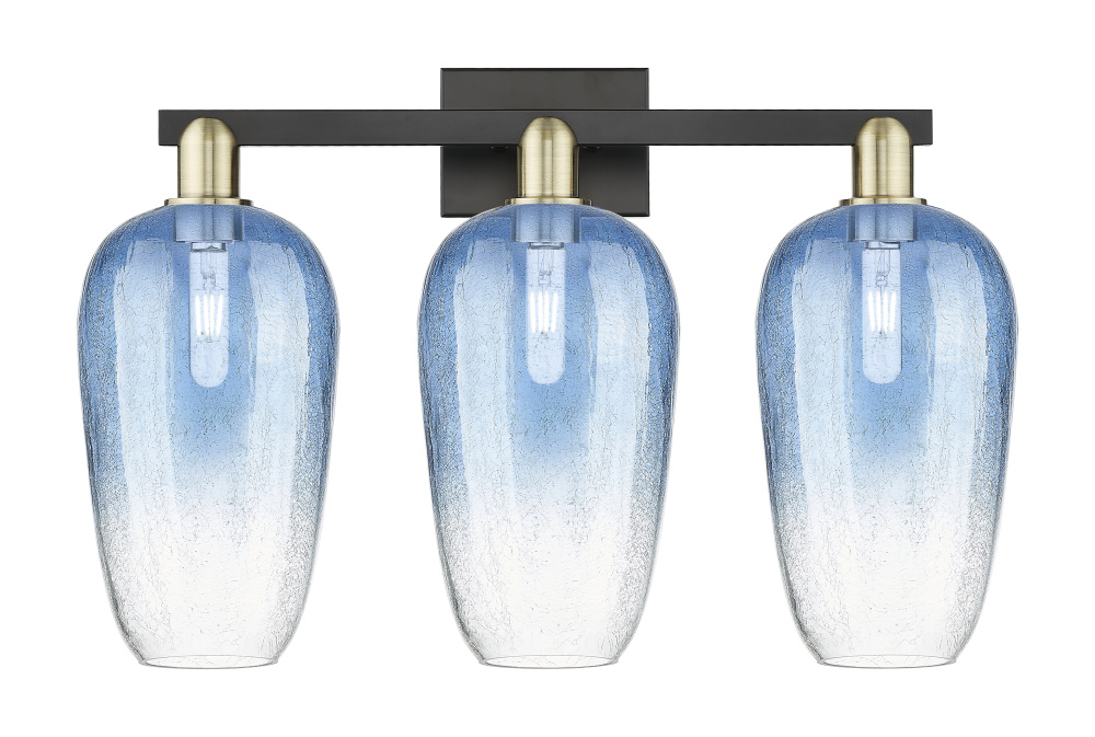 Brookhaven Flute - 3 Light - 26 inch - Black Antique Brass - Bath Vanity Light