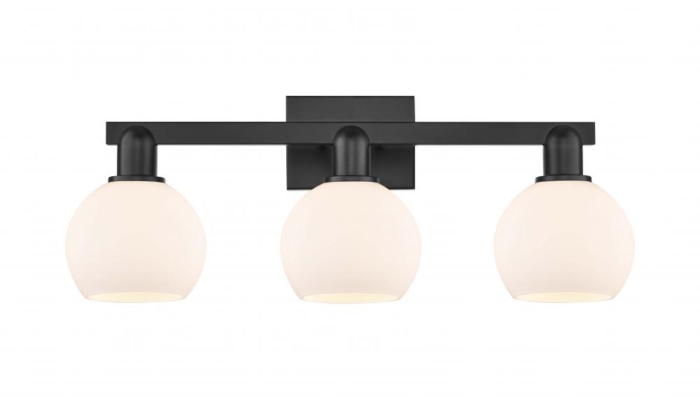 Athens - 3 Light - 25 inch - Matte Black - Bath Vanity Light