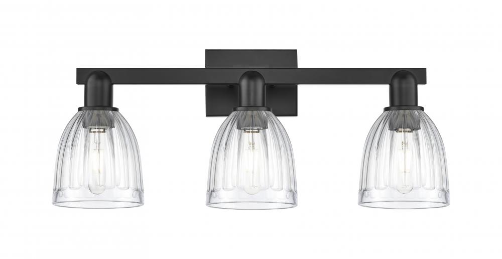 Brookfield - 3 Light - 25 inch - Matte Black - Bath Vanity Light