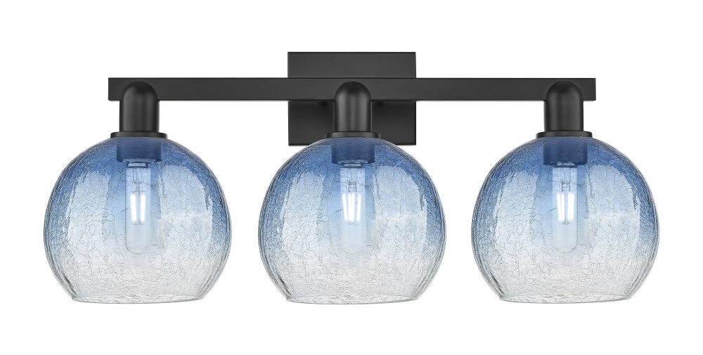 Brookhaven Globe - 3 Light - 26 inch - Matte Black - Bath Vanity Light