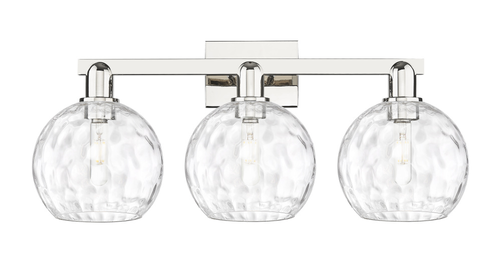 Athens Water Glass - 3 Light - 27 inch - Polished Nickel - Bath Vanity Light