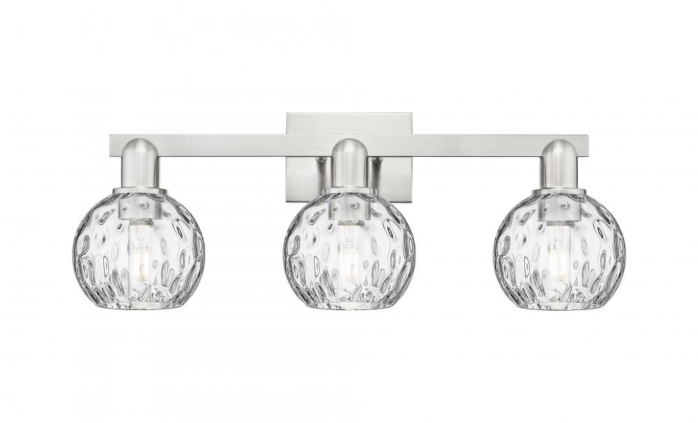 Athens Water Glass - 3 Light - 25 inch - Brushed Satin Nickel - Bath Vanity Light
