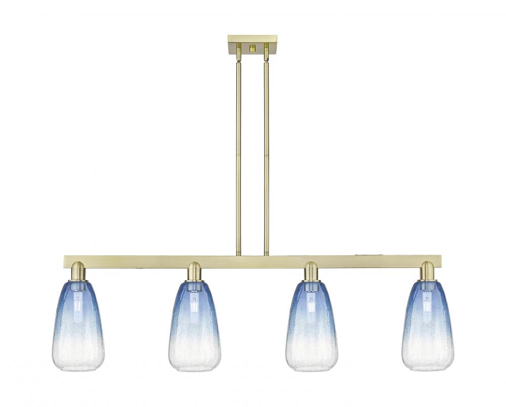 Brookhaven Almond - 4 Light - 48 inch - Antique Brass - Stem hung - Island Light