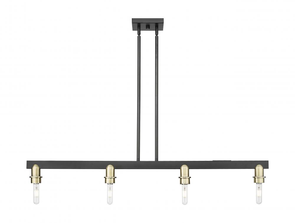 Arcadia - 4 Light - 46 inch - Black Antique Brass - Linear Pendant