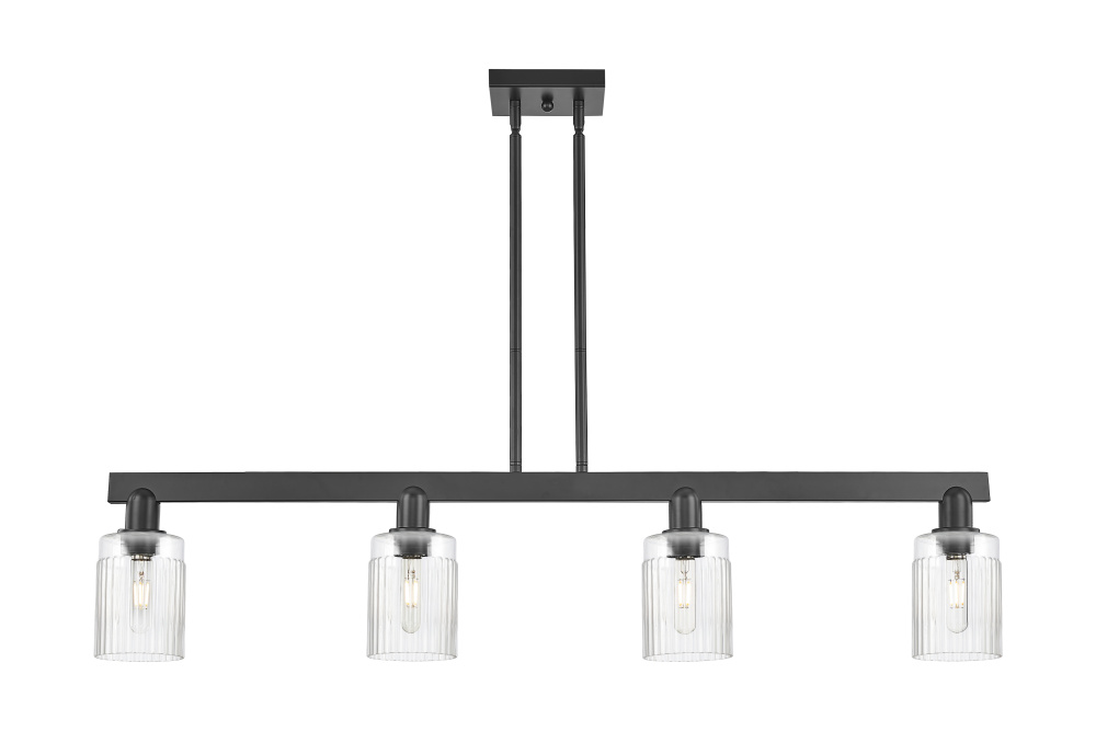 Hadley - 4 Light - 47 inch - Matte Black - Stem hung - Island Light