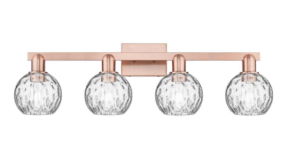 Athens Water Glass - 4 Light - 33 inch - Antique Copper - Bath Vanity Light