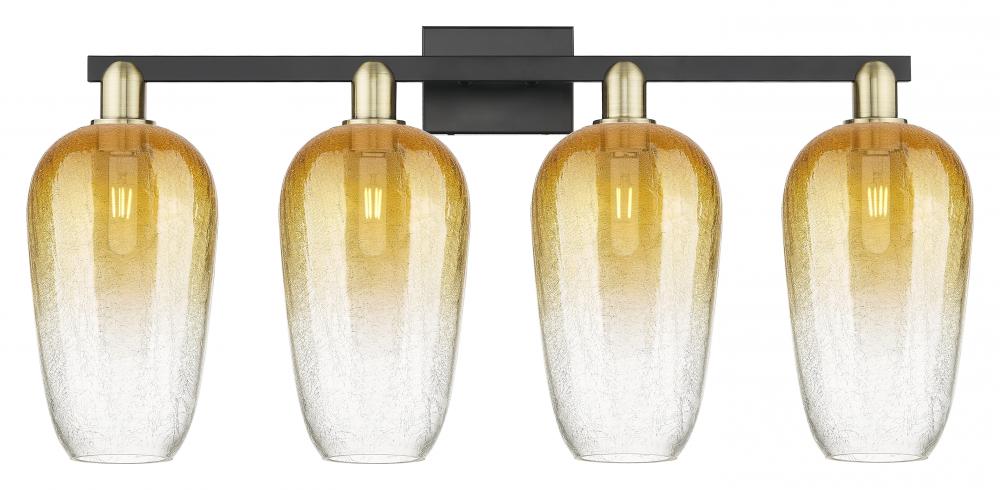 Brookhaven Flute - 4 Light - 36 inch - Black Antique Brass - Bath Vanity Light