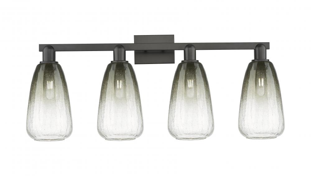 Brookhaven Almond - 4 Light - 36 inch - Matte Black - Bath Vanity Light