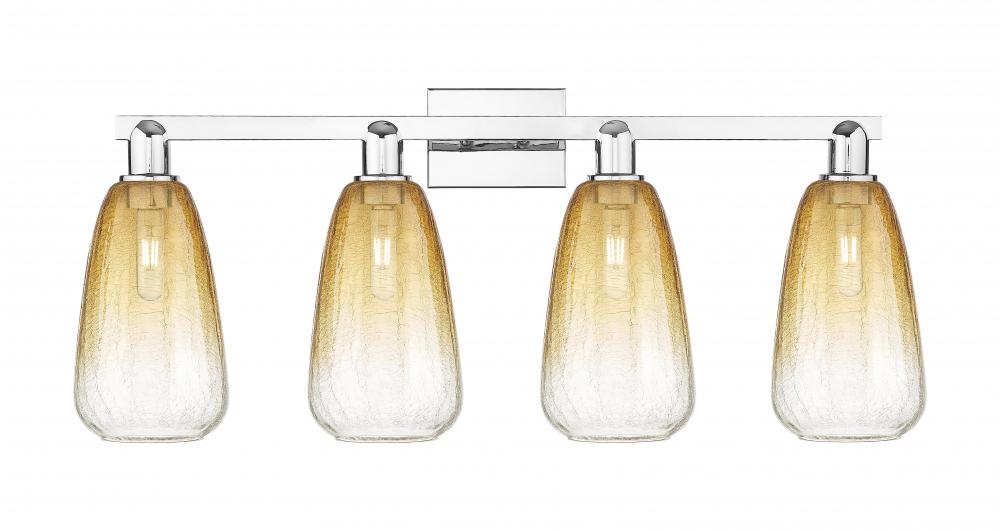 Brookhaven Almond - 4 Light - 36 inch - Polished Chrome - Bath Vanity Light