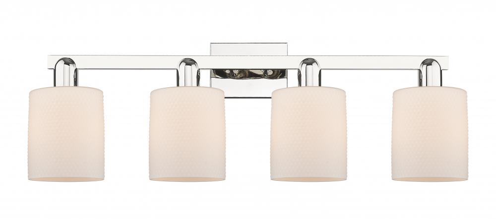 Cobbleskill - 4 Light - 32 inch - Polished Nickel - Bath Vanity Light