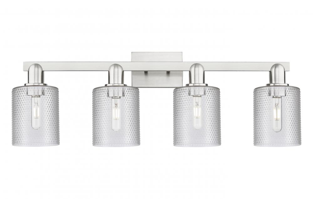 Cobbleskill - 4 Light - 32 inch - Brushed Satin Nickel - Bath Vanity Light