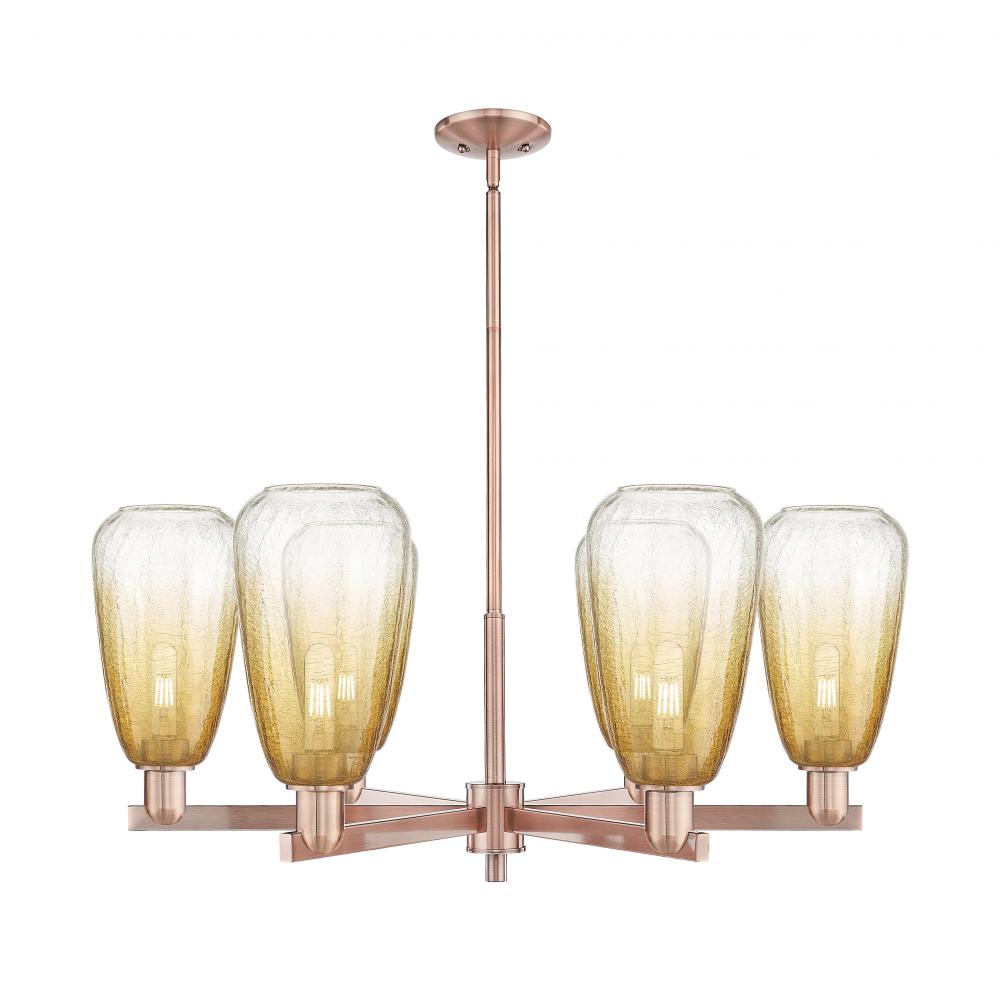 Brookhaven Almond - 6 Light - 24 inch - Antique Copper - Chandelier