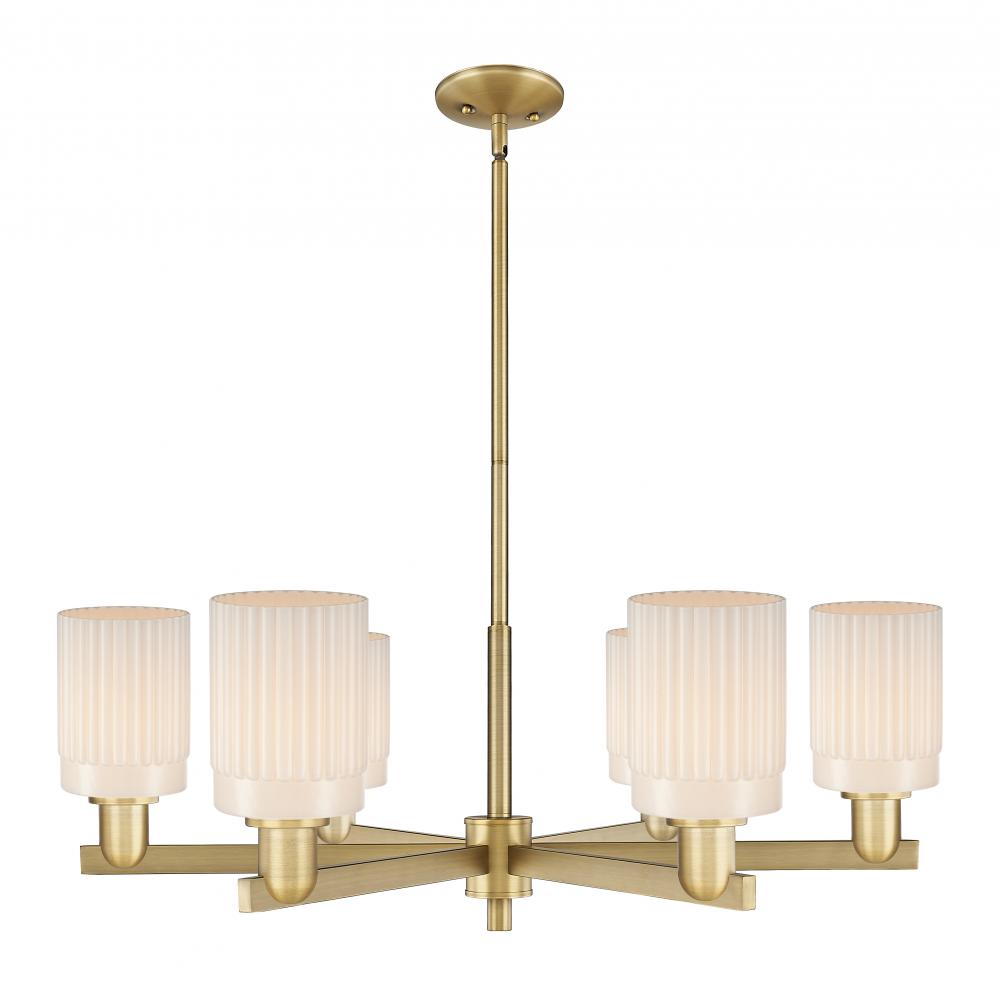 Hadley - 6 Light - 34 inch - Polished Nickel - Stem hung - Chandelier