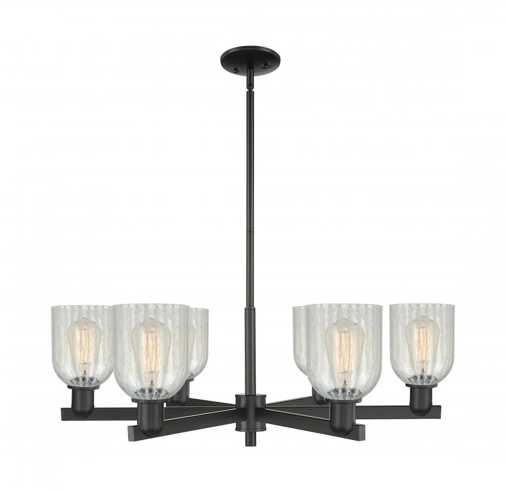 Caledonia - 6 Light - 35 inch - Matte Black - Stem hung - Chandelier