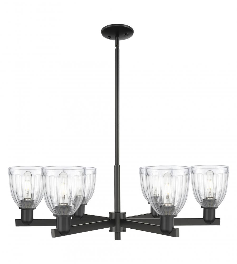 Brookfield - 6 Light - 36 inch - Matte Black - Stem hung - Chandelier