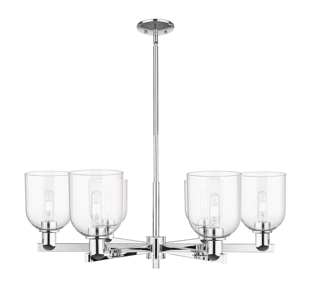 Bella - 6 Light - 35 inch - Polished Chrome - Stem hung - Chandelier
