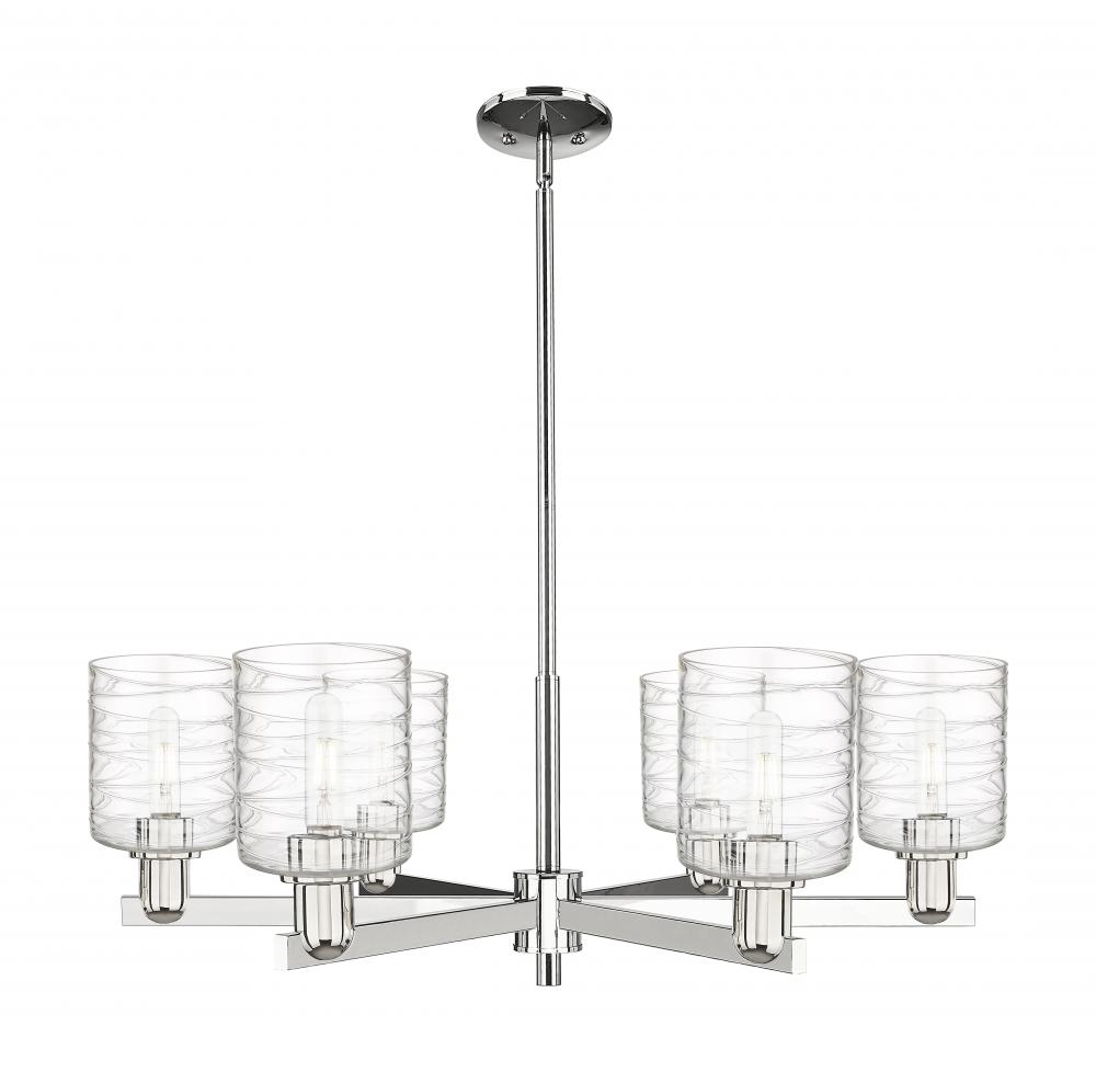 Cobbleskill - 6 Light - 35 inch - Polished Nickel - Stem hung - Chandelier