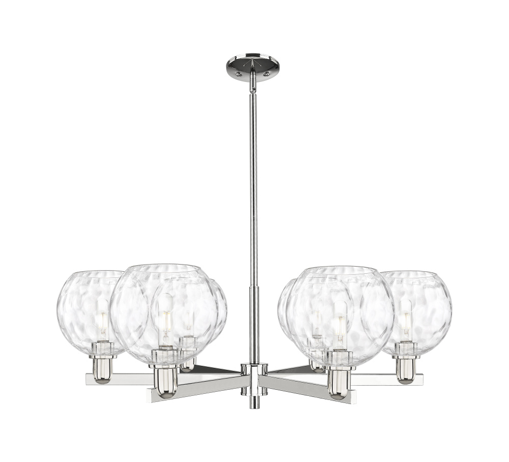Athens Water Glass - 6 Light - 38 inch - Polished Nickel - Stem hung - Chandelier