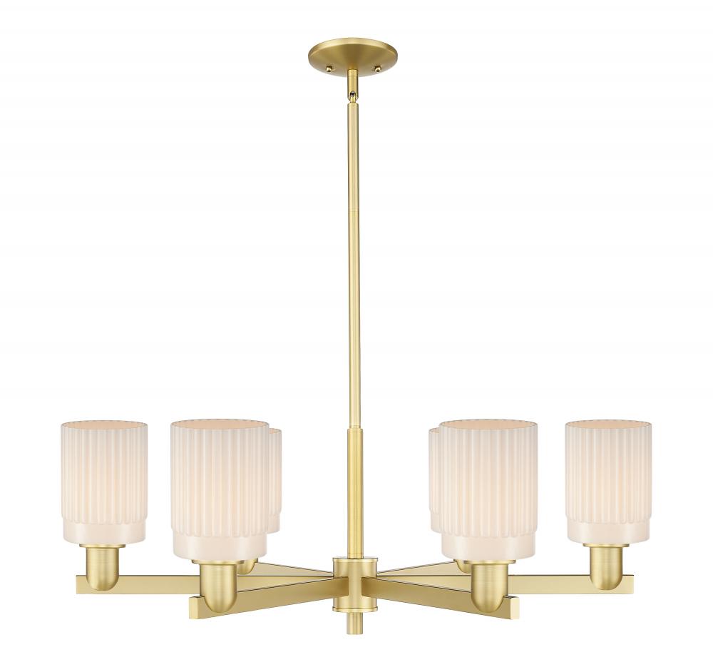 Hadley - 6 Light - 34 inch - Satin Gold - Stem hung - Chandelier