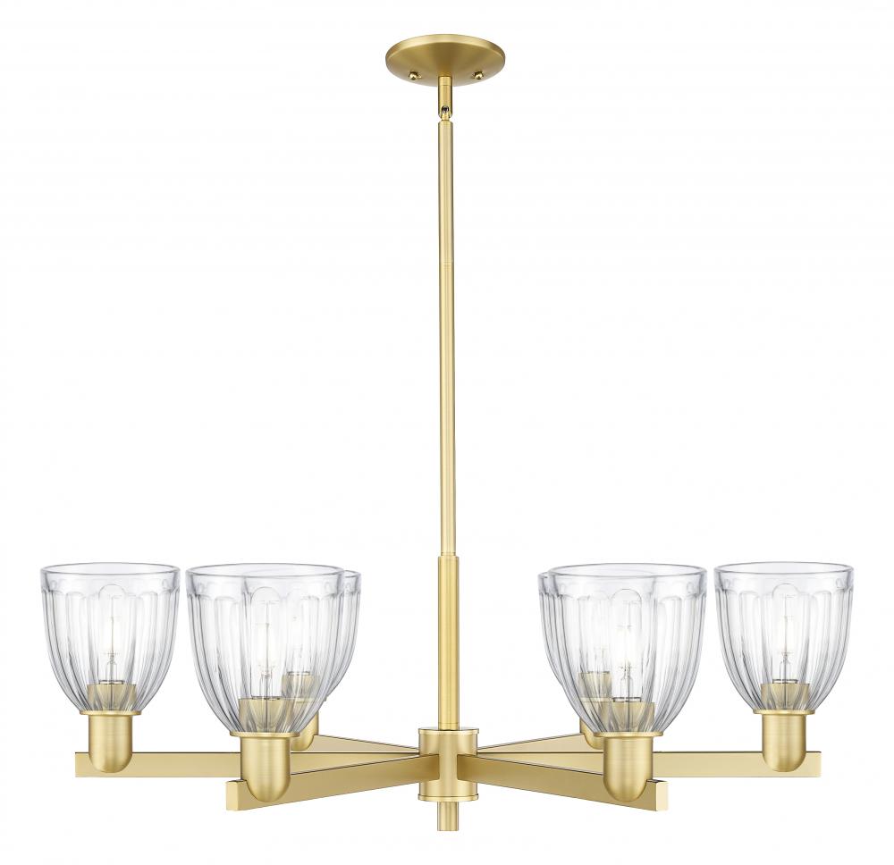 Brookfield - 6 Light - 36 inch - Satin Gold - Stem hung - Chandelier