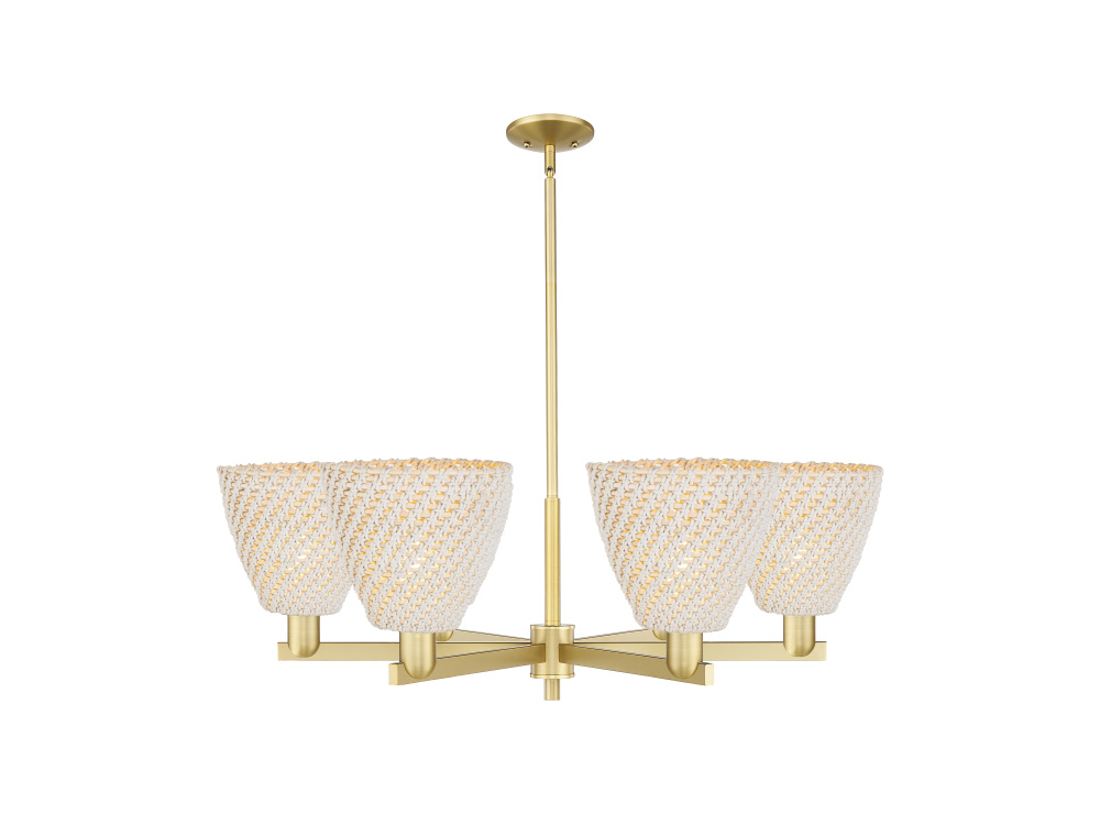 Bristol Natural - 6 Light - 39 inch - Satin Gold - Stem hung - Chandelier