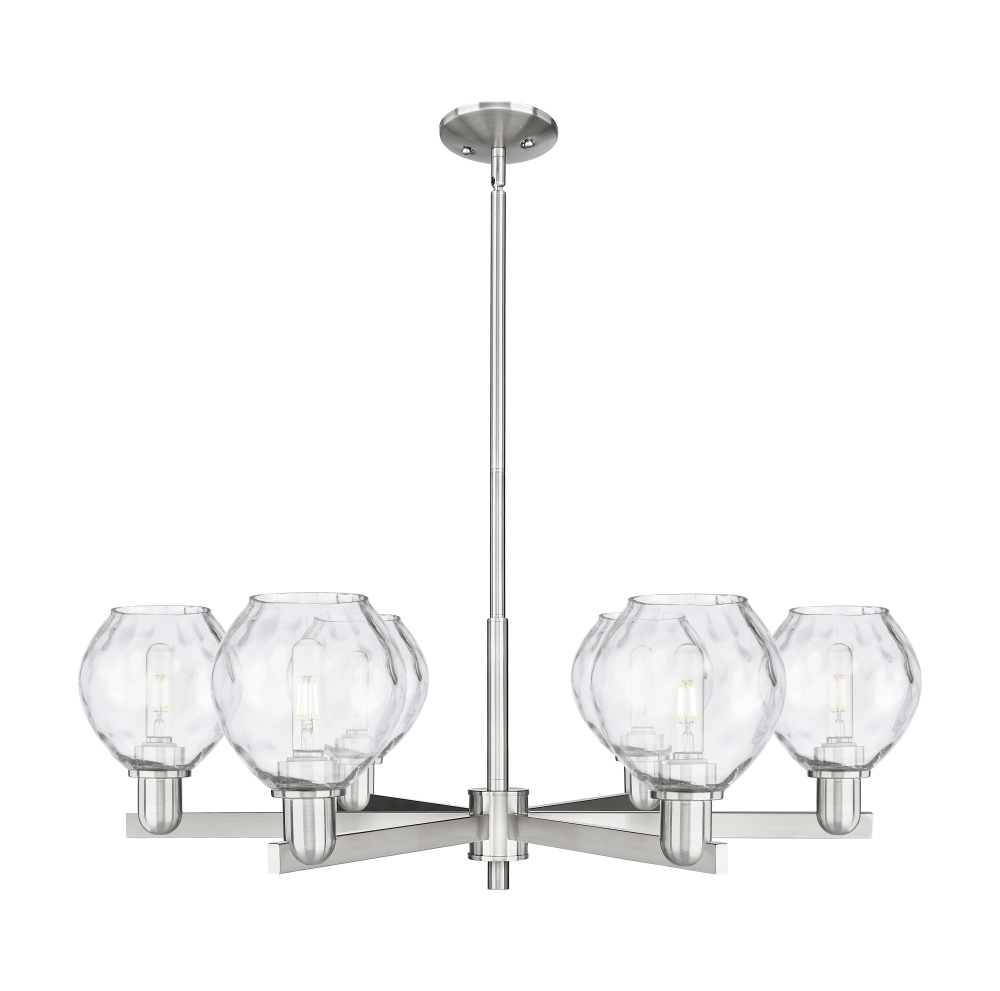 Waverly - 6 Light - 36 inch - Satin Nickel - Stem hung - Chandelier