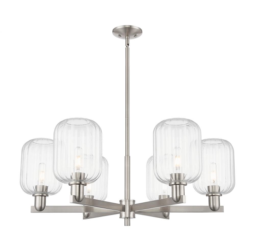 Preston Cylinder - 6 Light - 24 inch - Satin Nickel - Chandelier