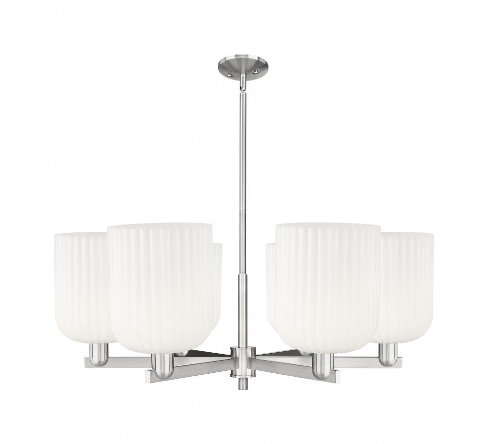 Bridal Veil - 6 Light - 38 inch - Satin Nickel - Chandelier