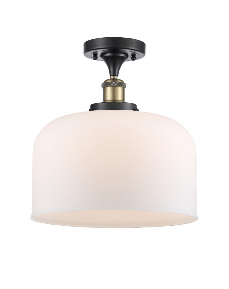 Bell - 1 Light - 12 inch - Black Antique Brass - Semi-Flush Mount