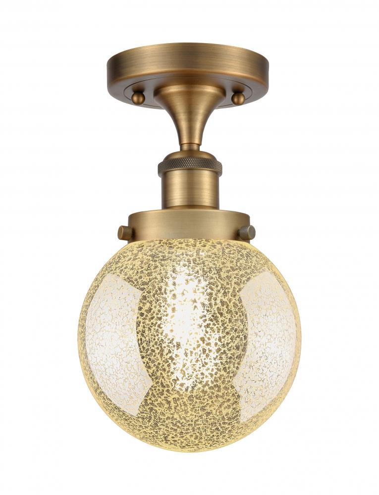 Beacon - 1 Light - 6 inch - Brushed Brass - Semi-Flush Mount