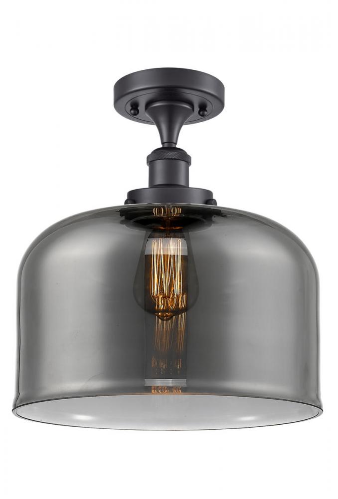 Bell - 1 Light - 12 inch - Matte Black - Semi-Flush Mount