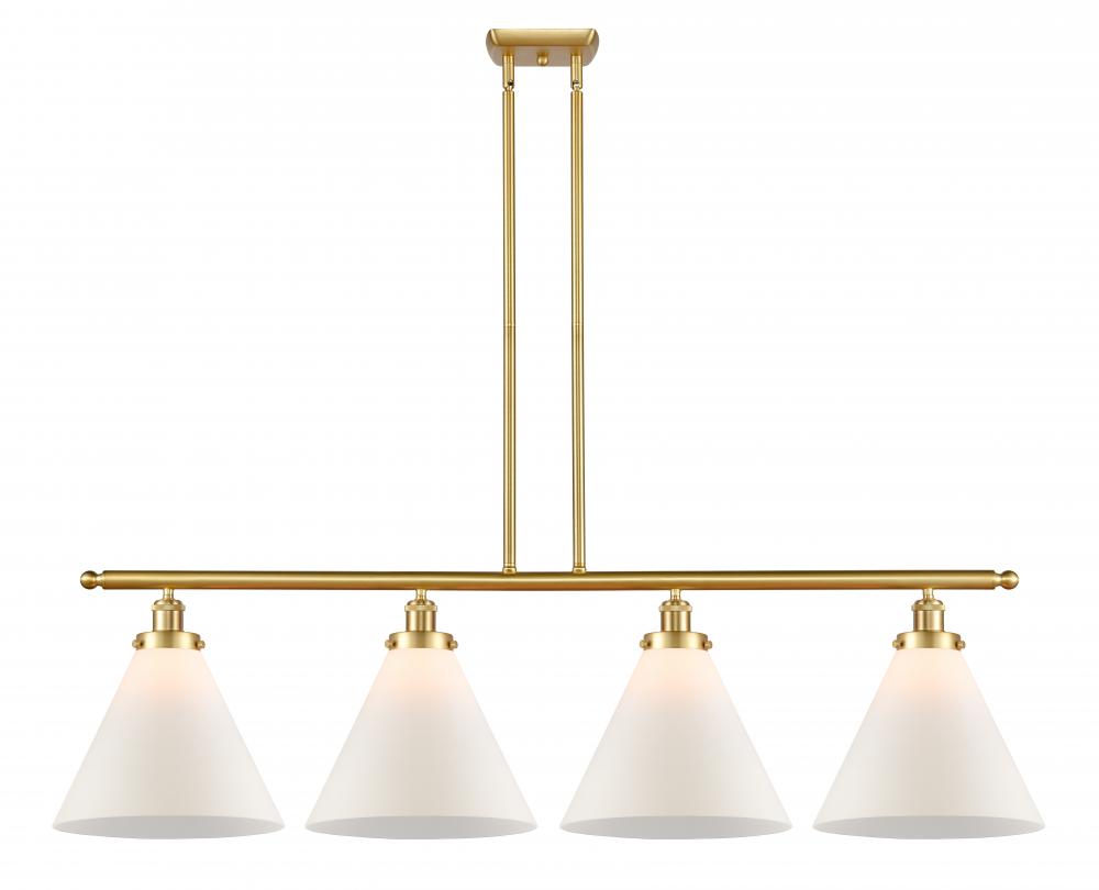 Cone - 4 Light - 48 inch - Satin Gold - Stem Hung - Island Light