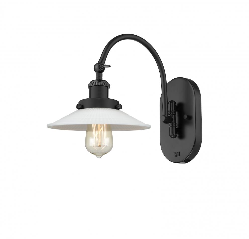 Halophane - 1 Light - 9 inch - Matte Black - Adjustable Swing Arm