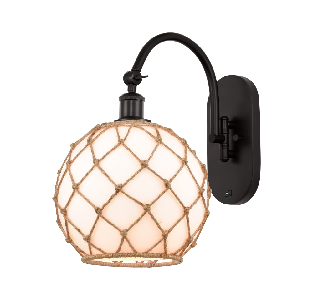Farmhouse Rope - 1 Light - 10 inch - Oil Rubbed Bronze - Adjustable - Sconce