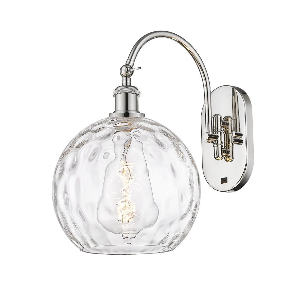 Athens Water Glass - 1 Light - 10 inch - Polished Nickel - Adjustable - Sconce