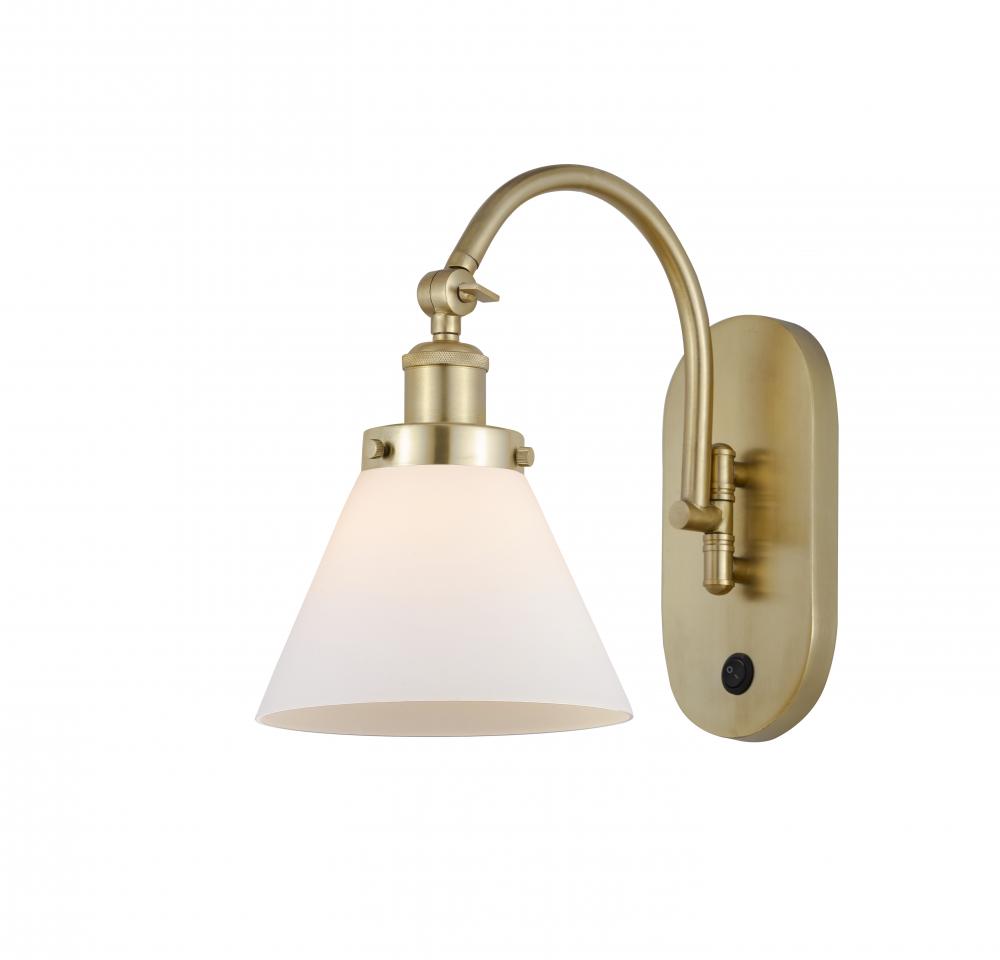 Cone - 1 Light - 8 inch - Satin Gold - Adjustable Swing Arm