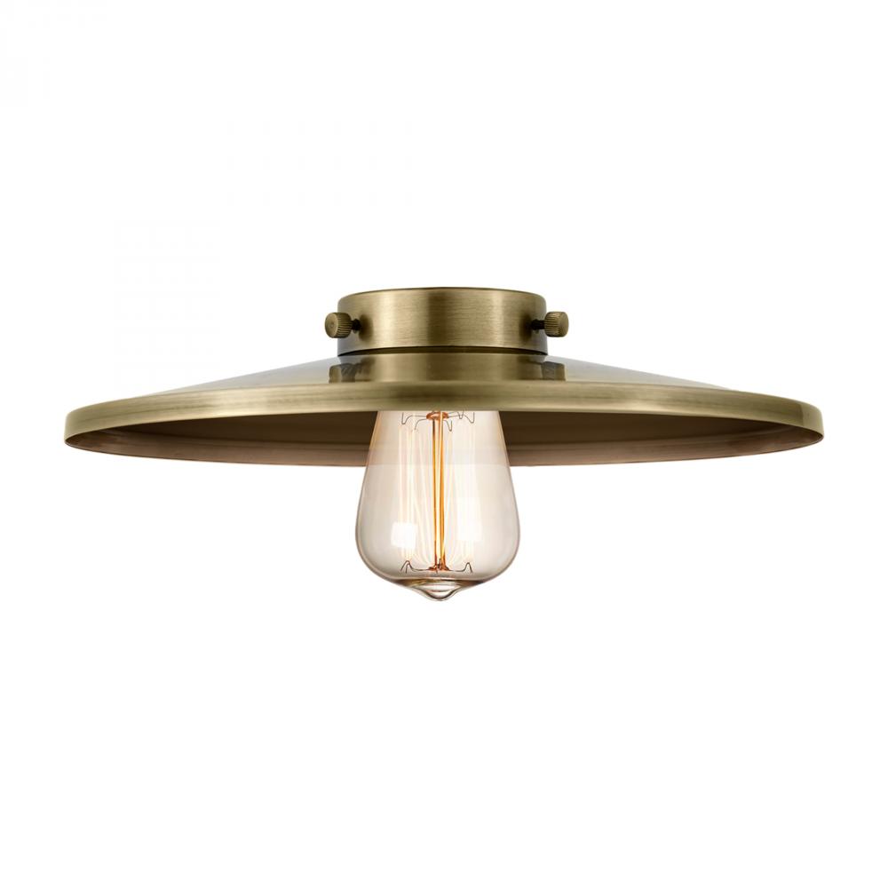 Railroad Light 12 inch Antique Brass Metal Shade