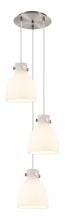 Innovations Lighting 113-410-1PS-SN-G412-8WH - Newton Bell - 3 Light - 16 inch - Brushed Satin Nickel - Multi Pendant