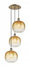 Innovations Lighting 113B-3P-AB-G481-10AM - Brookhaven Sphere - 3 Light - 17 inch - Antique Brass - Cord Hung - Multi Pendant