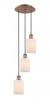Innovations Lighting 113B-3P-AC-G341 - Hadley - 3 Light - 11 inch - Antique Copper - Cord Hung - Multi Pendant