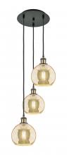 Innovations Lighting 113B-3P-BAB-G128-8 - Athens - 3 Light - 15 inch - Black Antique Brass - Cord Hung - Multi Pendant