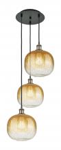 Innovations Lighting 113B-3P-BAB-G481-10AM - Brookhaven Sphere - 3 Light - 17 inch - Black Antique Brass - Cord Hung - Multi Pendant
