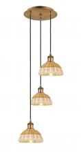 Innovations Lighting 113B-3P-BB-NBD2-75-NAT - Bristol Natural II - 3 Light - 14 inch - Brushed Brass - Cord Hung - Multi Pendant