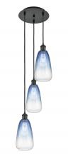 Innovations Lighting 113B-3P-BK-G480-6SB - Brookhaven Almond - 3 Light - 13 inch - Matte Black - Cord Hung - Multi Pendant