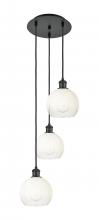 Innovations Lighting 113B-3P-BK-G483-8OP - Brookhaven Globe - 3 Light - 14 inch - Matte Black - Cord Hung - Multi Pendant