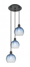 Innovations Lighting 113B-3P-BK-G483-8SB - Brookhaven Globe - 3 Light - 14 inch - Matte Black - Cord Hung - Multi Pendant