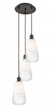 Innovations Lighting 113B-3P-OB-G480-6OP - Brookhaven Almond - 3 Light - 13 inch - Oil Rubbed Bronze - Cord Hung - Multi Pendant