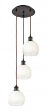 Innovations Lighting 113B-3P-OB-G483-8OP - Brookhaven Globe - 3 Light - 14 inch - Oil Rubbed Bronze - Cord Hung - Multi Pendant