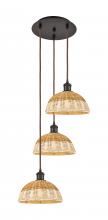 Innovations Lighting 113B-3P-OB-NBD2-9-NAT - Bristol Natural II - 3 Light - 16 inch - Oil Rubbed Bronze - Cord Hung - Multi Pendant