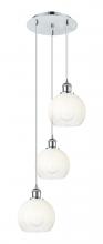 Innovations Lighting 113B-3P-PC-G483-8OP - Brookhaven Globe - 3 Light - 14 inch - Polished Chrome - Cord Hung - Multi Pendant
